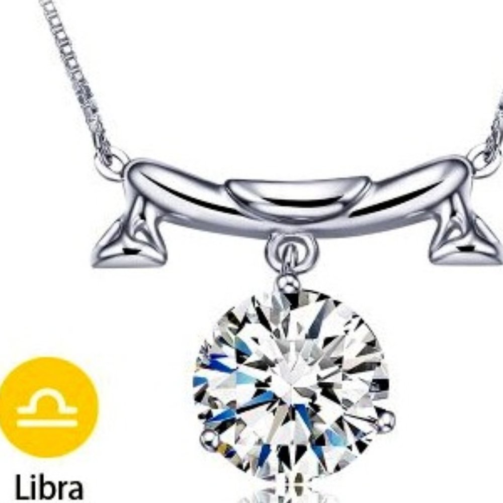 Zodiac Silver CZ  Necklace - Picture 10 of 15